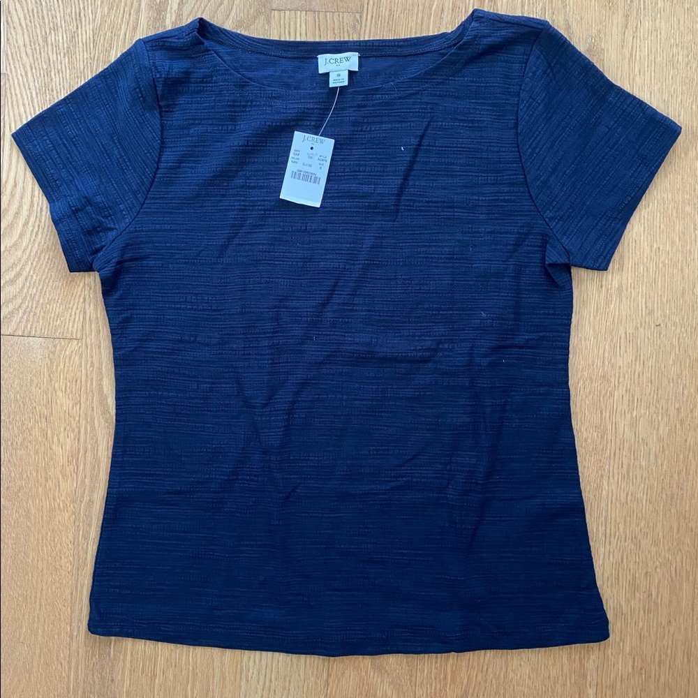 J.Crew Factory Crinkle Tee Navy